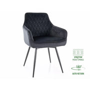 Scaun MARLO, negru - Bluvel 19, stofa catifelata/metal, 55x58x88 cm