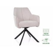Scaun NOTTI, bej deschis/negru, stofa clasica/metal, 55x62x83 cm