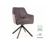 Scaun NOTTI, gri inchis/negru, stofa clasica/metal, 55x45x83 cm