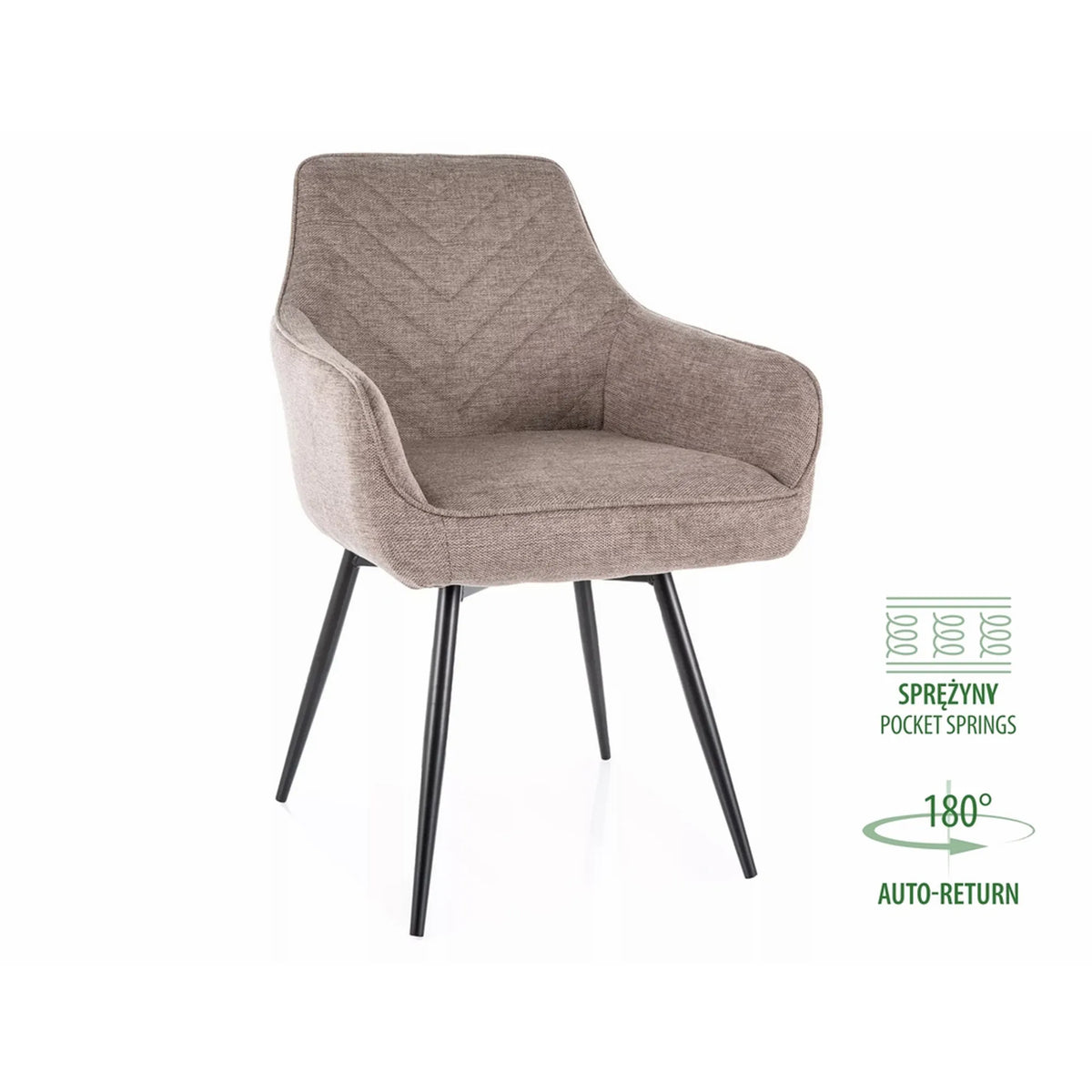 Scaun SERVIO, bej - Brego 34, stofa clasica/metal, 55x45x88 cm