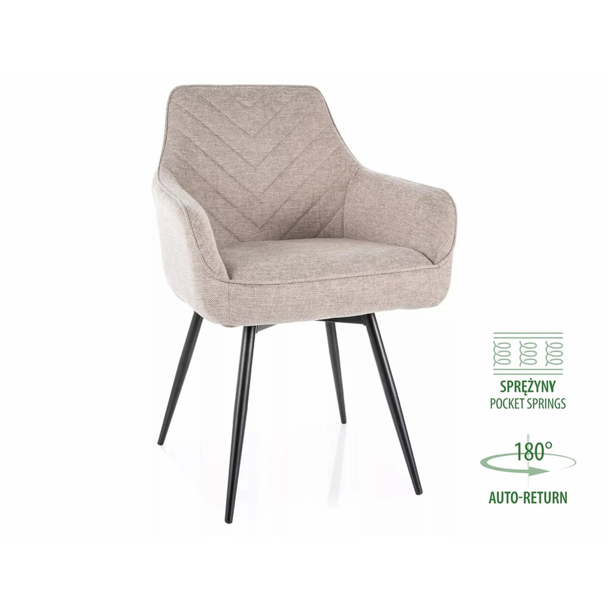 Scaun SERVIO, bej deschis - Brego 31, stofa clasica/metal, 55x58x88 cm