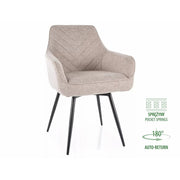 Scaun SERVIO, bej deschis - Brego 31, stofa clasica/metal, 55x58x88 cm