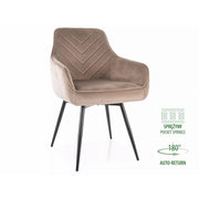 Scaun SERVIO, bej inchis - Bluvel 40, stofa catifelata/metal, 55x58x88 cm