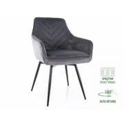 Scaun SERVIO, gri - Bluvel 14, stofa catifelata/metal, 55x58x88 cm