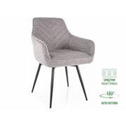 Scaun SERVIO, gri deschis - Brego 07, stofa clasica/metal, 55x45x88 cm