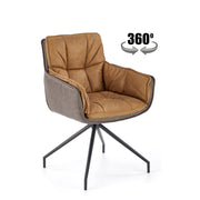 Scaun dining modern K523, maro/negru, stofa/piele ecologica, 61x61x85 cm