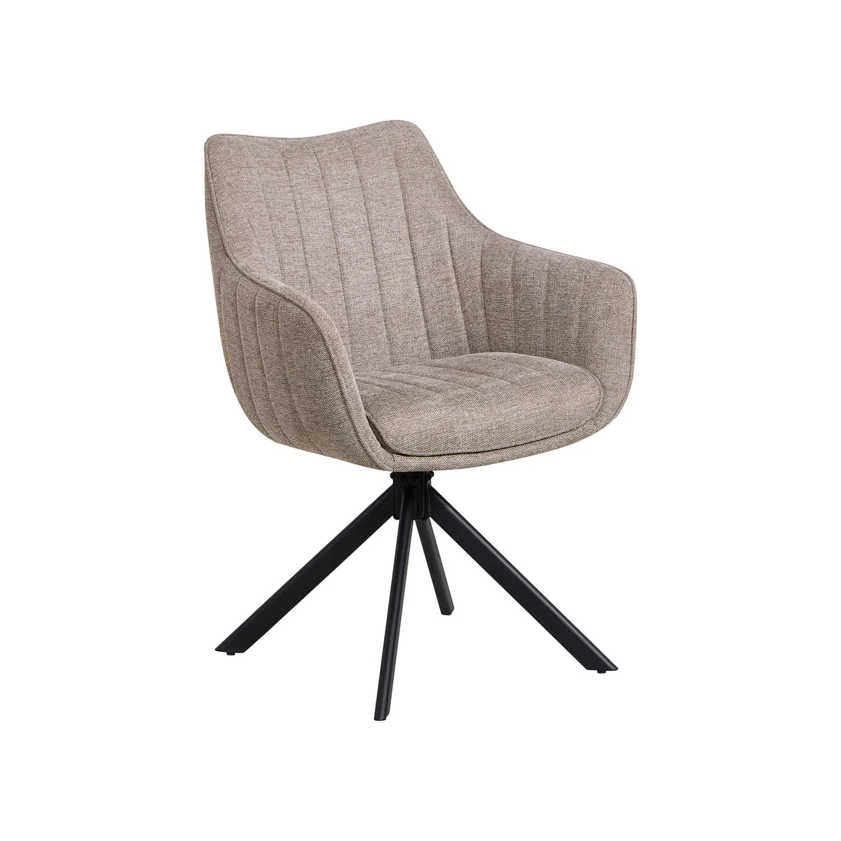 Scaun rotativ ASTON, grej/negru, stofa/metal, 61x44x86 cm