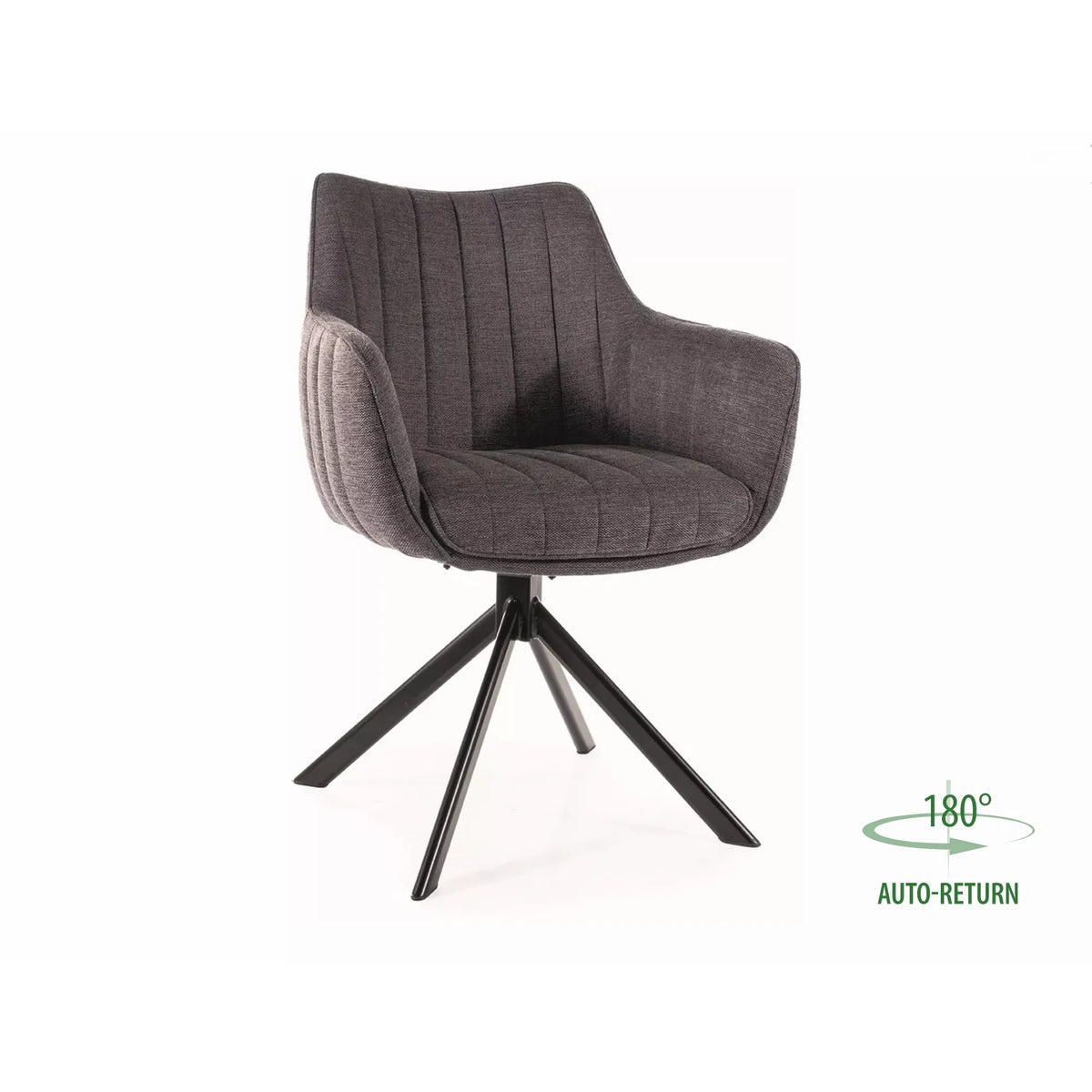 Scaun rotativ AZALIA, gri inchis/negru, stofa/metal, 61x58x86 cm