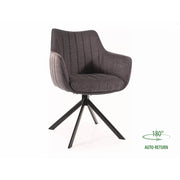 Scaun rotativ AZALIA, gri inchis/negru, stofa/metal, 61x58x86 cm