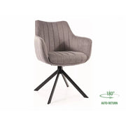 Scaun rotativ AZALIA, gri/negru, stofa/metal, 61x58x86 cm
