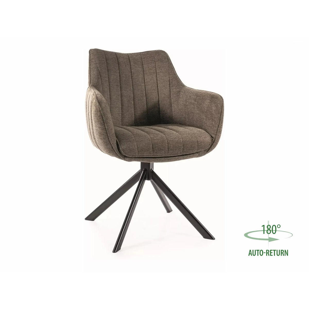 Scaun rotativ AZALIA, verde olive/negru, stofa clasica/metal, 61x58x86 cm