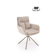 Scaun rotativ K495, bej/casmir, stofa/metal, 60x65x87 cm