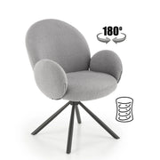Scaun rotativ K498, gri, stofa/metal, 64x63x90 cm