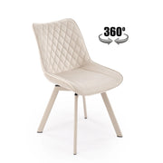 Scaun rotativ K520, bej deschis/casmir, stofa catifelata/metal, 45x63x80 cm