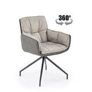 Scaun rotativ K523, gri/negru, stofa/piele ecologica, 61x61x85 cm