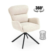 Scaun rotativ K593, bej/negru, stofa/metal, 56x54x89 cm