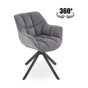 Scaun rotativ K610, gri/negru, stofa catifelata/metal, 65x64x79 cm