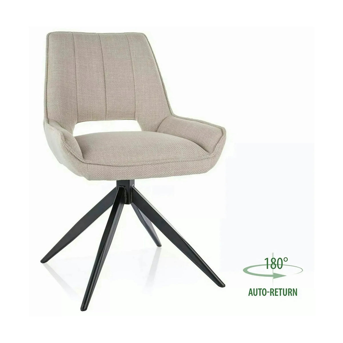 Scaun rotativ TELLO, bej deschis/negru, stofa clasica/metal, 54x46x84 cm