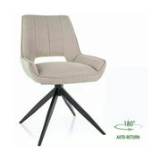 Scaun rotativ TELLO, bej deschis/negru, stofa clasica/metal, 54x46x84 cm