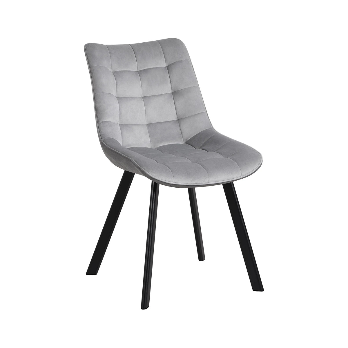 Scaun tapitat MEL, gri deschis/negru, stofa catifelata/metal, 47x56x84 cm