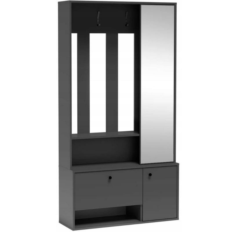 Mobilier hol SPOT, gri grafit, PAL laminat/metal, 100x33x191 cm