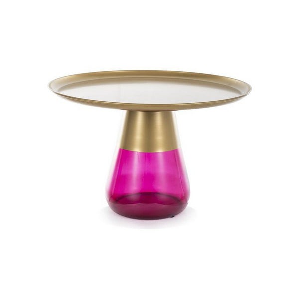 Masuta cafea TIFFANY B GOLD, roz/auriu, metal/sticla, 70x43 cm