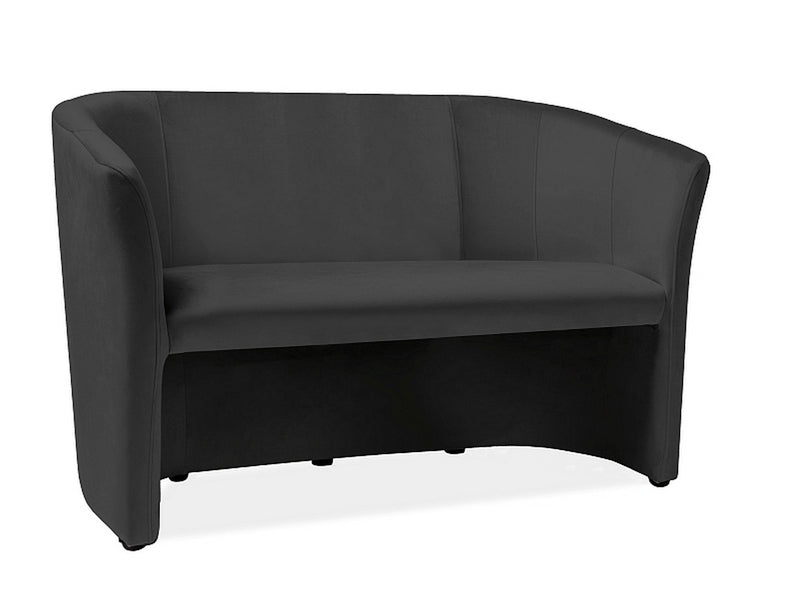 Canapea TM-2, stofa catifelata negru - Bluvel 19, 126x60x76 cm