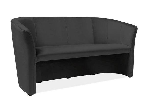 Canapea TM-3, stofa catifelata negru - Bluvel 19, 160x60x76 cm