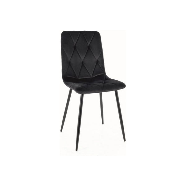 Scaun TOM, negru, stofa catifelata/metal, 45x39x91 cm