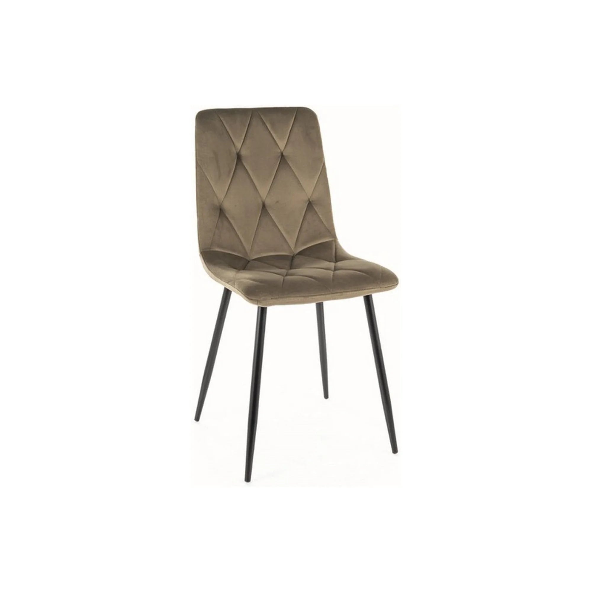 Scaun TOM, verde olive/negru, stofa catifelata/negru, 45x39x91 cm