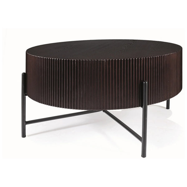 Masuta cafea TUCA, nuc/negru, 80x80x40 cm