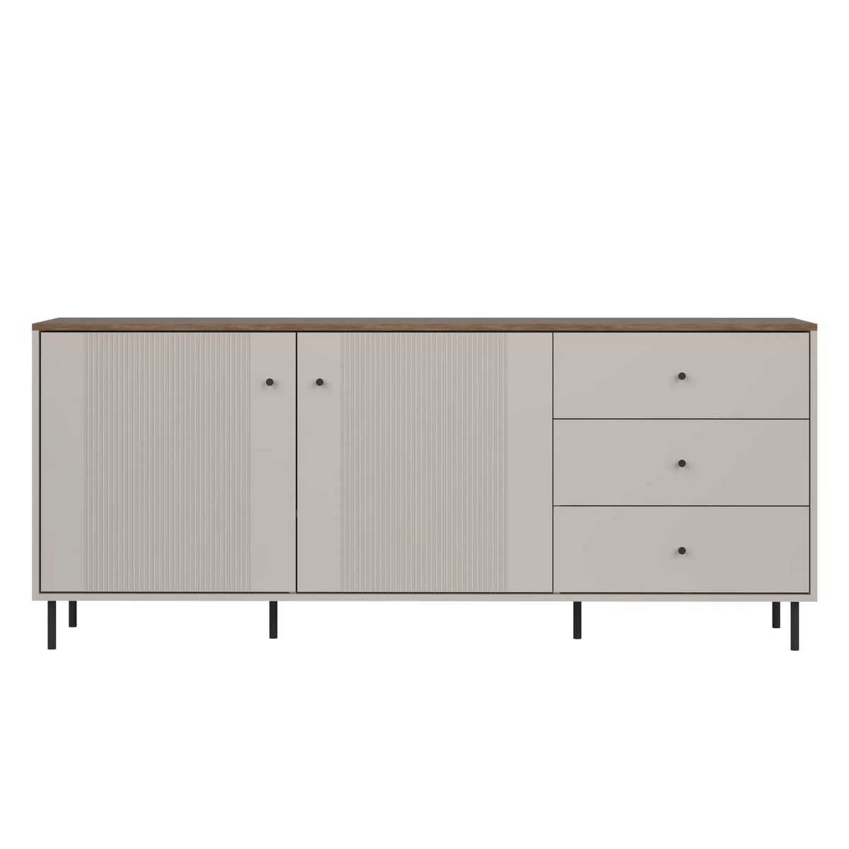 Comoda living TIRAMISU, casmir/stejar, PAL, 184x40x76 cm