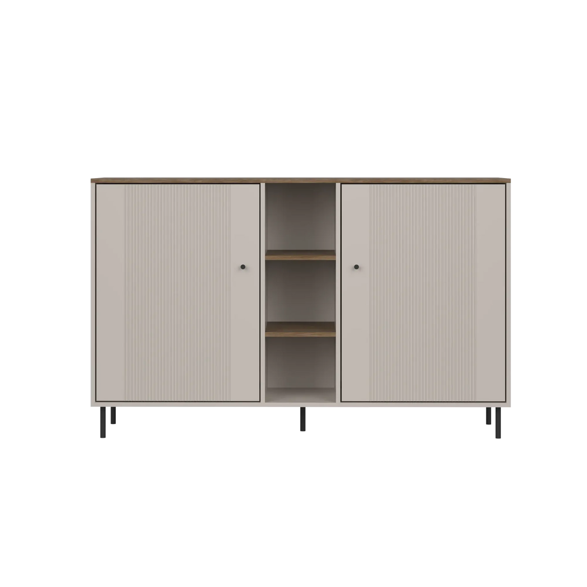 Comoda living TIRAMISU, casmir/stejar, PAL, 154x40x96 cm