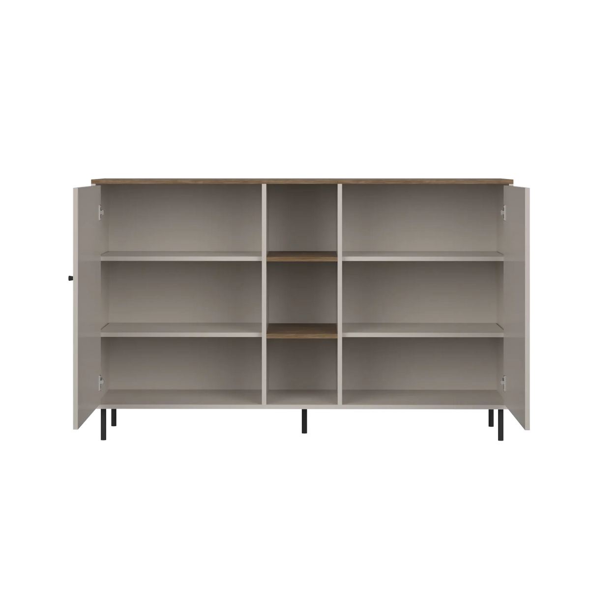 Comoda living TIRAMISU, casmir/stejar, PAL, 154x40x96 cm