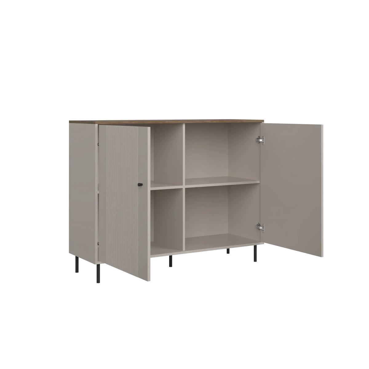 Comoda living TIRAMISU, casmir/stejar, PAL, 124x40x96 cm