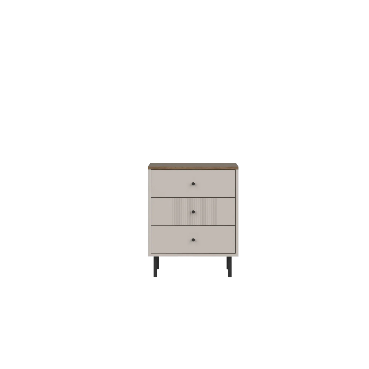 Noptiera picioare metalice TIRAMISU, casmir/stejar, PAL, 50x35x60 cm