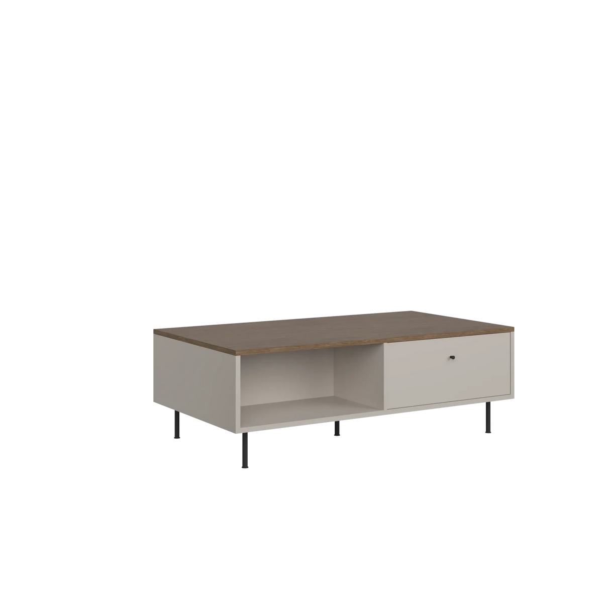 Masuta cafea cu spatiu depozitare TIRAMISU, casmir/stejar, PAL, 110x60x37 cm