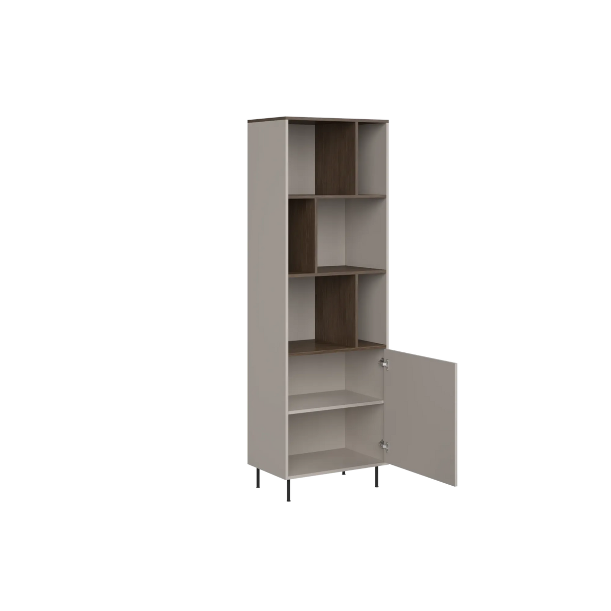 Biblioteca pentru living TIRAMISU, casmir/stejar, PAL, 64x40x195 cm
