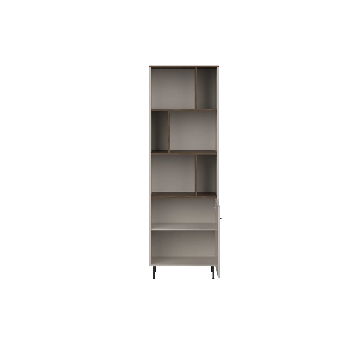 Biblioteca pentru living TIRAMISU, casmir/stejar, PAL, 64x40x195 cm