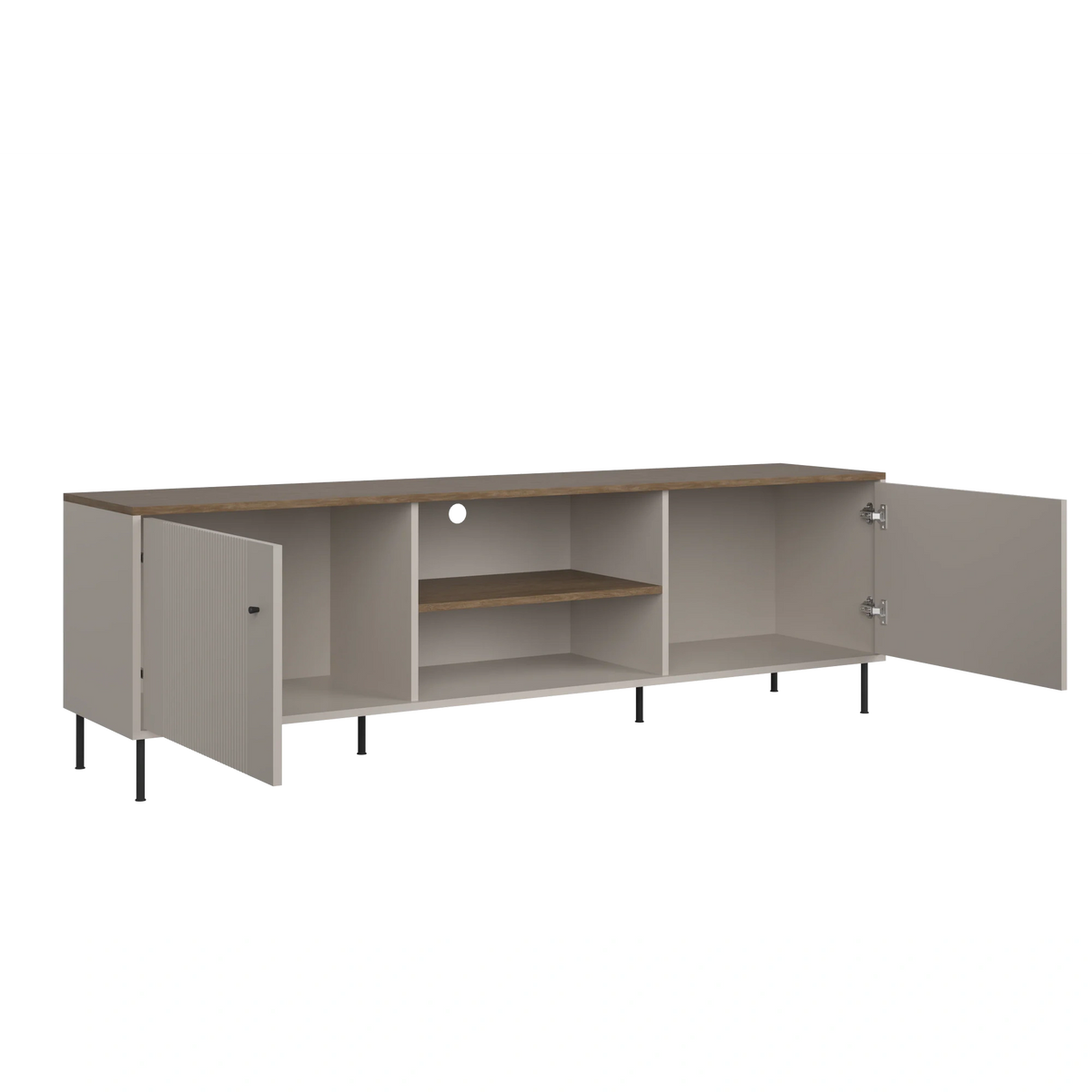 Comoda TV TIRAMISU, casmir/stejar, PAL, 184x40x56 cm
