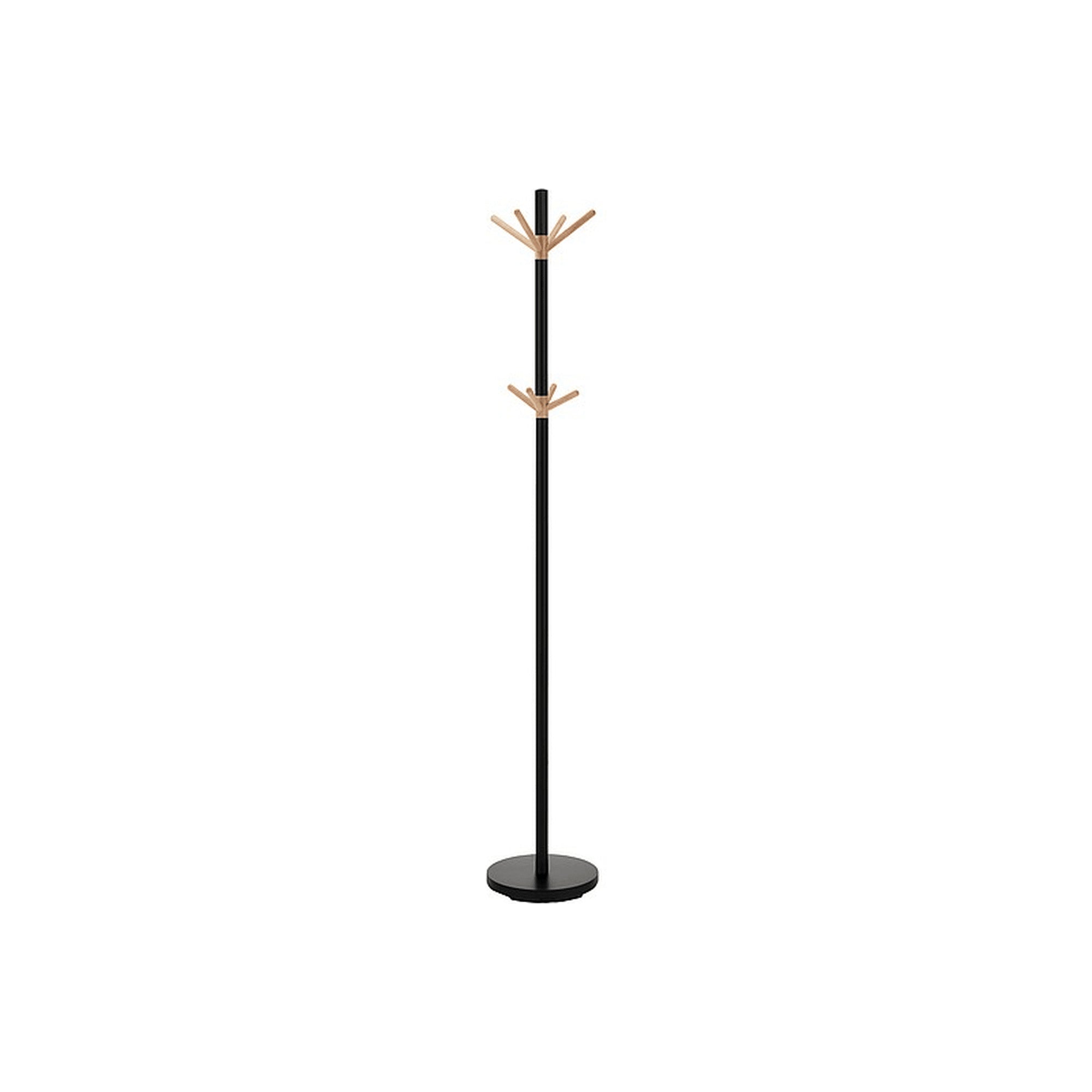 Cuier pom UNO, negru/fag, metal, 30x174 cm