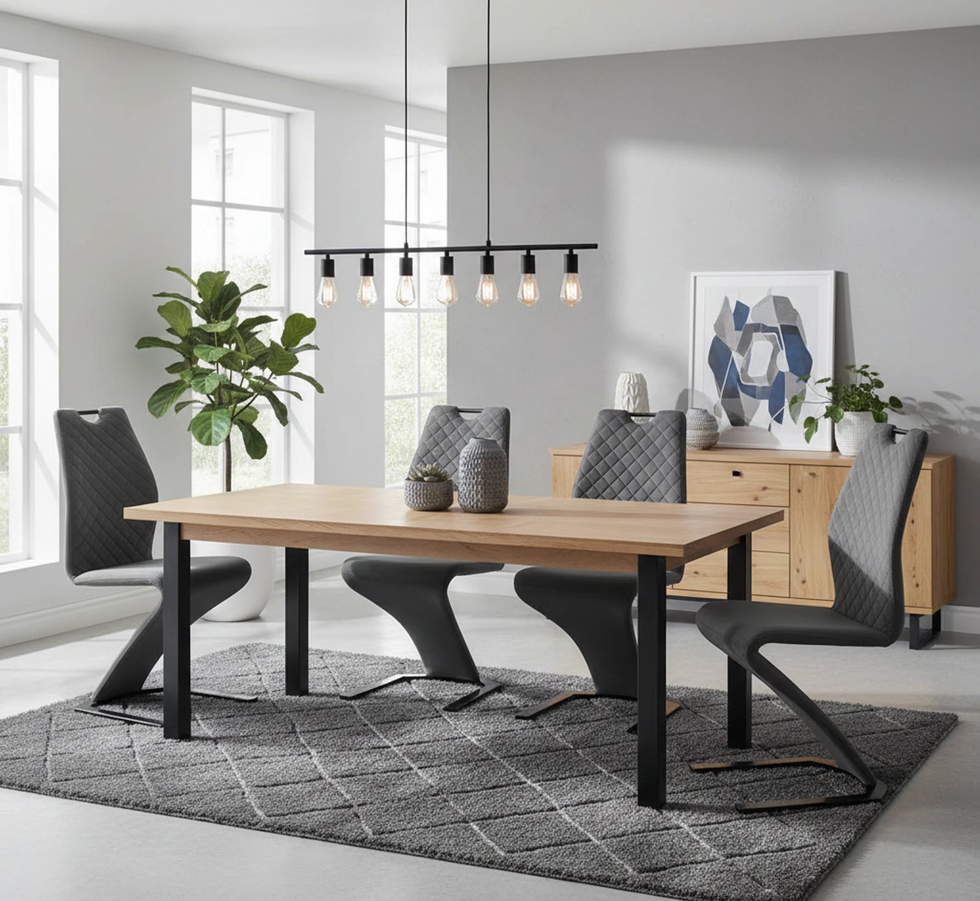 Scaun K442, gri/negru, stofa catifelata/metal, 46x61x102 cm