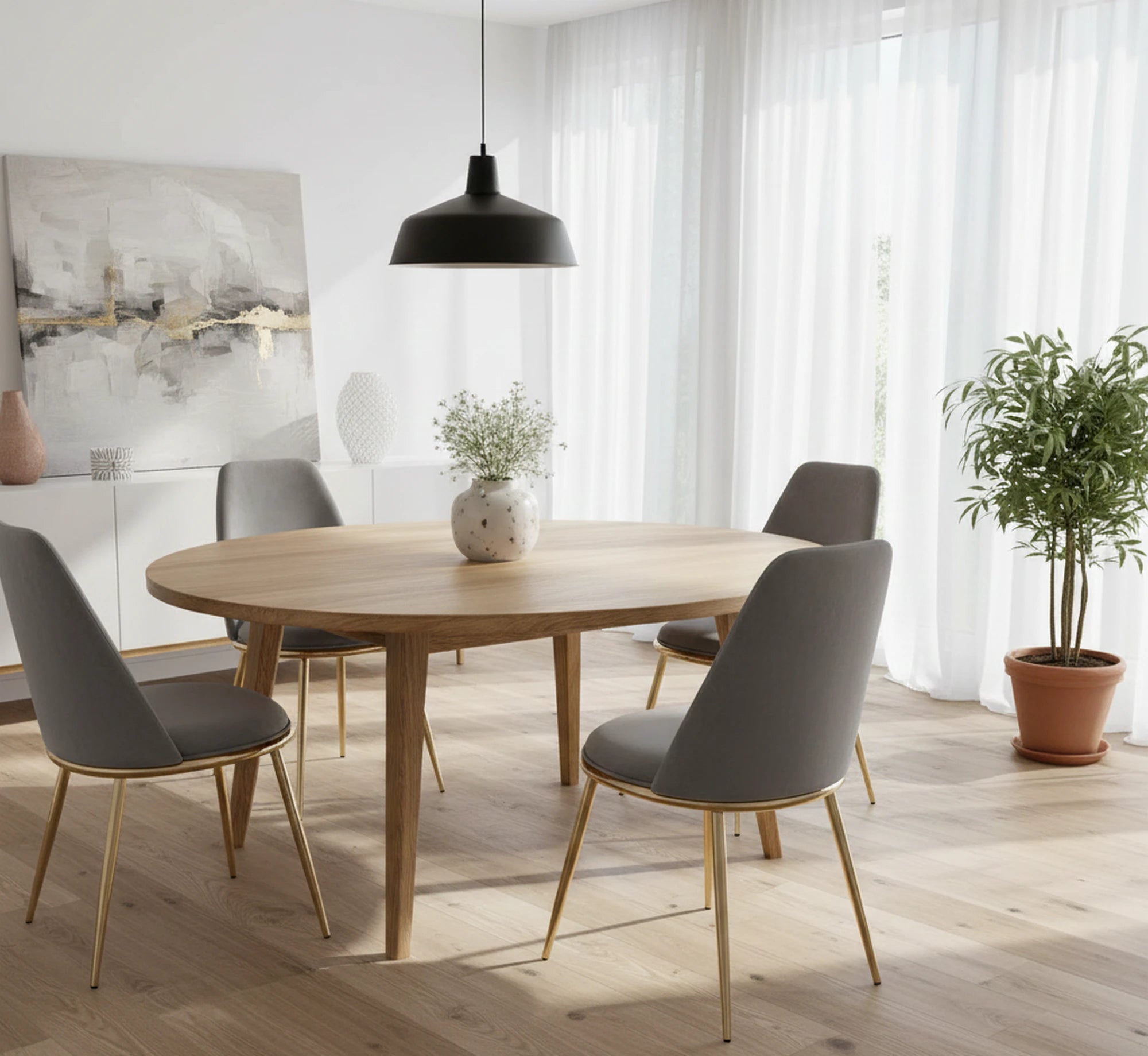 Scaun K460, gri/auriu, stofa catifelata/metal, 49x54x84 cm