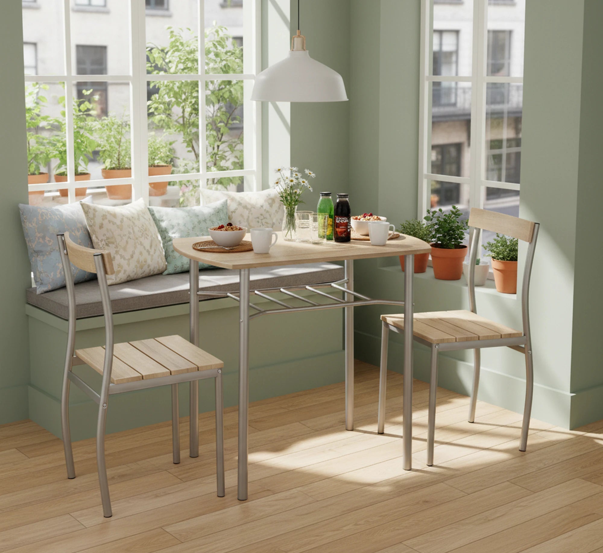 Set masa si 2 scaune LANCE, stejar sonoma