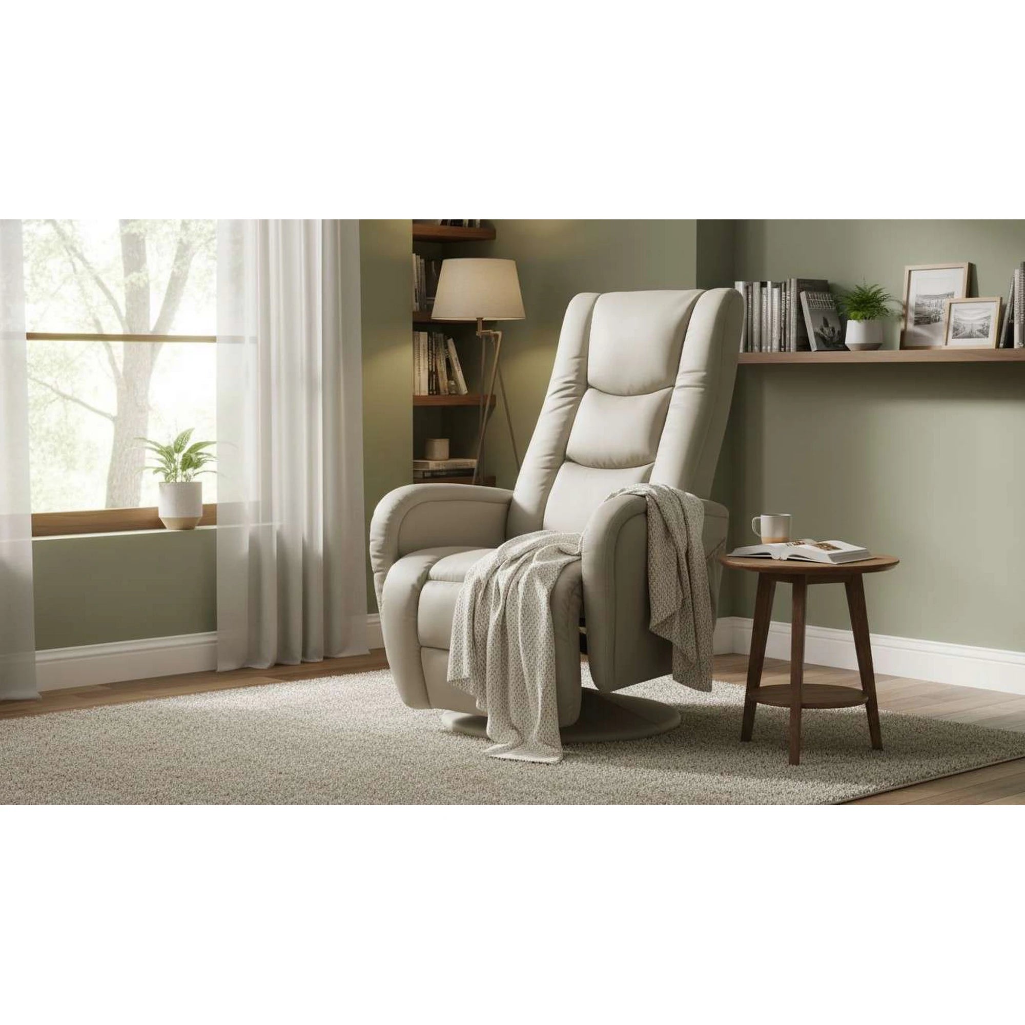 Fotoliu PULSAR, cappuccino, piele ecologica/PVC, 68x85/135x85/106 cm