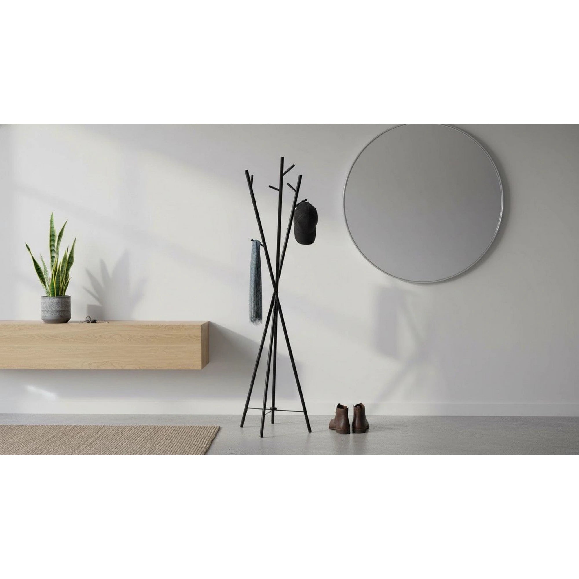 Cuier pom W35, negru, otel, 50x180 cm