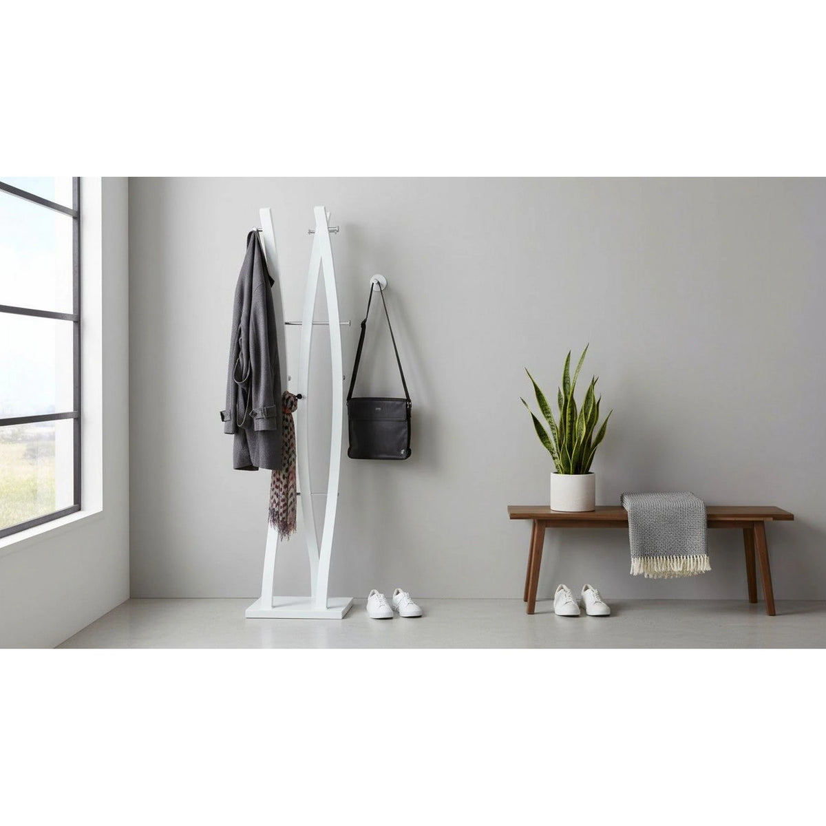 Cuier pom W50, alb, 35x35x179 cm