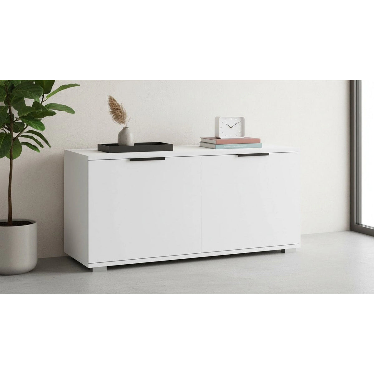 Pantofar CLIF ST-100, alb, PAL laminat, 100x38x48 cm