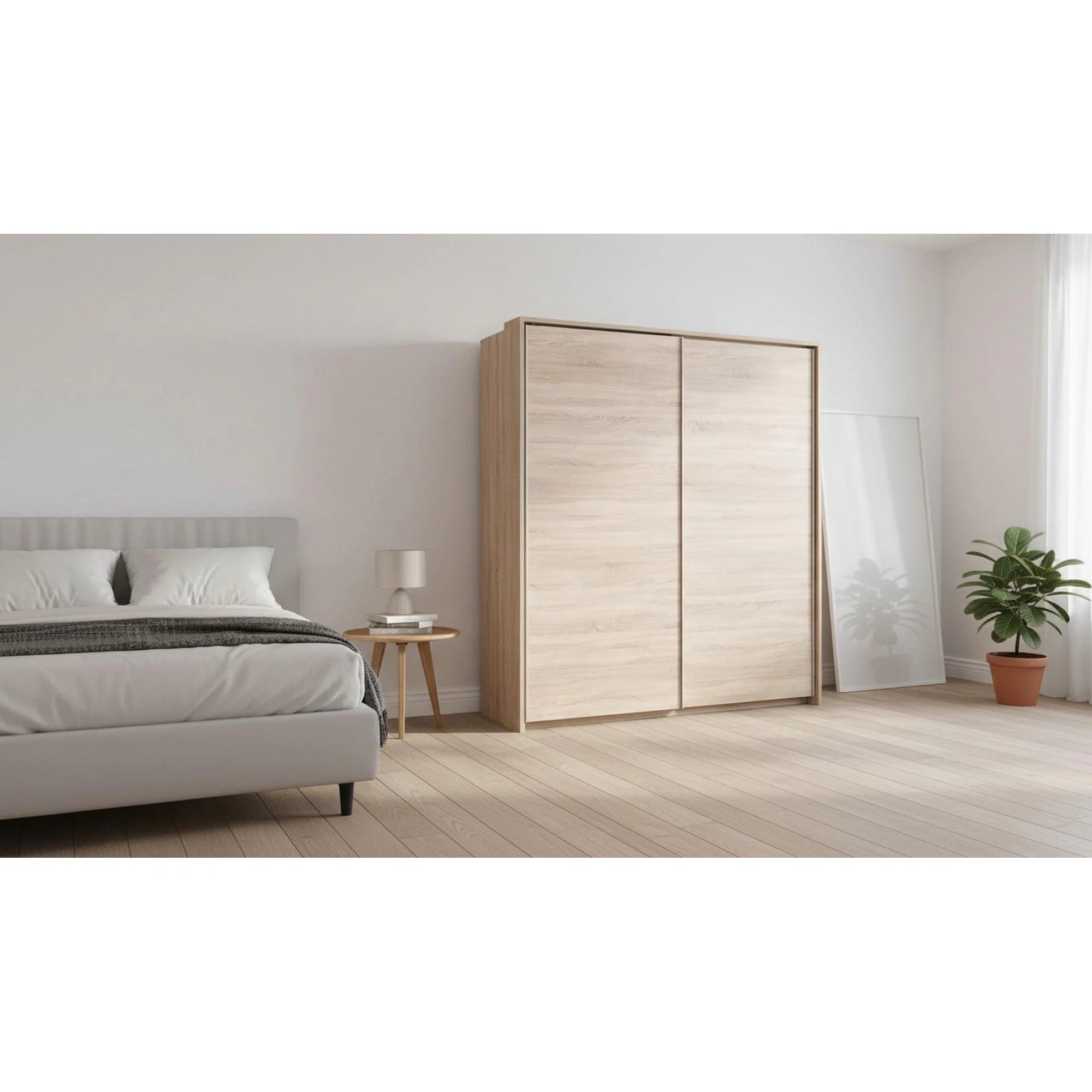 Dulap LIMA S1, stejar sonoma, cu 2 usi, 153x58x210 cm