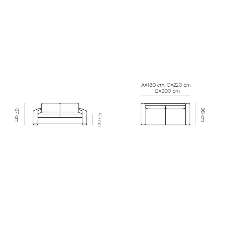 Canapea extensibila VANILLA 160, personalizabil materiale Gama Premium, 220x98x87 cm